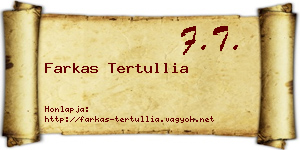 Farkas Tertullia névjegykártya